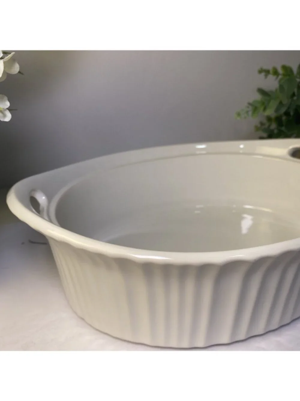 Corning Ware French White Handled Roaster Casserole Lasagna Baking Dish 2.5 Qt